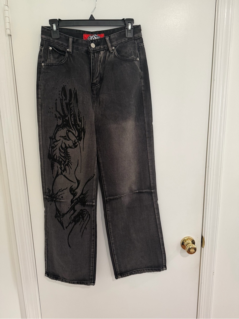 NWT Jaded London Wide Leg Jeans Streetwear Y2K Skater Gothic Unisex Medium